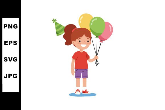 Download Child Holding Colorful Balloons with Par - Premium Resources