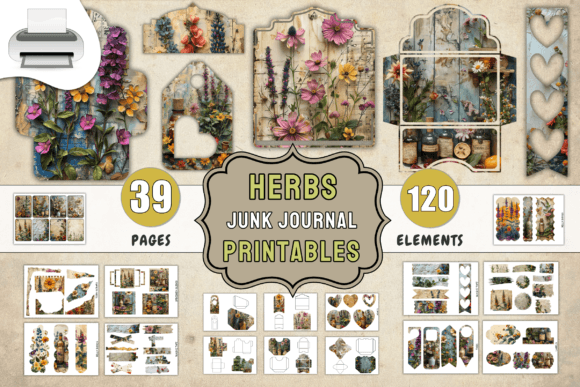 Download Herbs Junk Journal Printables Supplies - Printables Collection