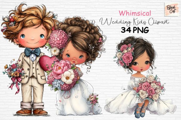 Download Whimsical Wedding Kids Clipart PNG - Wedding Collection